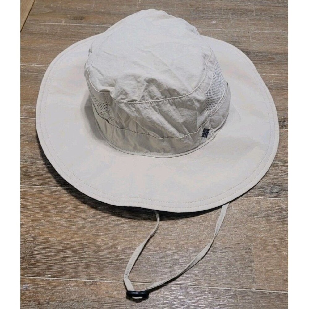 Columbia Bora Bora UV Protection Wide Brim Hat Sun Cap Beige Tan With Strap